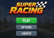 A title screen with Play, Options and Credits buttons