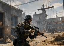 A realistic soldier in a war zone, unlike the game's own look