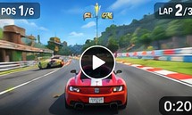 A racing video opening on the race itself