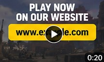 A video covered by a "Play now on our website" banner